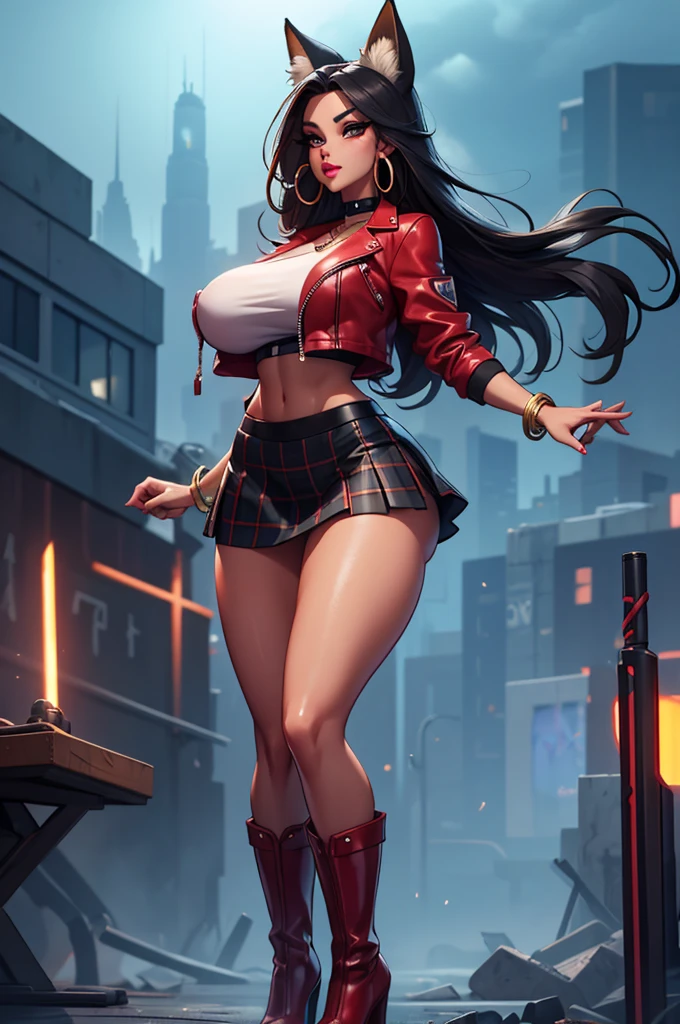 (1girl:1.3), 独奏, (((very vey very detailed face))),((very detailed eyes and faces))),beatiful detailed eyes,Body parts__,offcial art,Unified 8k wallpaper,ultra-detailliert,Beautiful and beautiful,big breasts beautiful,tmasterpiece,best qualtiy,primitive,tmasterpiece,ultra fine photos,best qualtiy,超高分辨率,photorealistic realism,rays of sunshine,full-body portraits,stunningly beautiful,,dynamicposes,delicated face,vibrant eyes,(from the front side), She wears a JK skirt,Red and black color scheme,arachne,Very detailed city roof background, Roof,looking over city,详细的脸,detailed complex busy background,untidy,opulent,milkyW,highly detailedskin,Realistic details of skin,Visible pores,Clear focus,volume fog,8k uhd,digital SLR camera,high qulity,filmgrain,White skin of the,photo-realism,lomography,A huge metropolis of the dystopia of the future, semi transparent