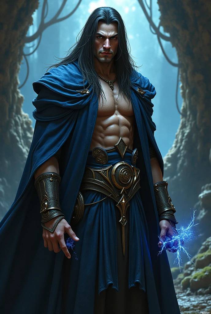 (8k,photorrealistic　RAW photograph　Maximum quality;1.4) (1 Korean) Super handsome king of the underworld　(lifelike face) 　(beautiful and stylish hair,  medium hair in the wind)　slenderbody　hairy muscular and virile masculine　big green eyes　earth element costume　earth fountain decoration　Fangs peeking out of the mouth　Pointed claws　a seductive gaze　Beautiful expression　A hyper-realistic　(King of the Underworld)　appealing　(earth element skin )　super high resolution　high detail with just towels 　Aura of white light emanating from the body　very sexy effect 