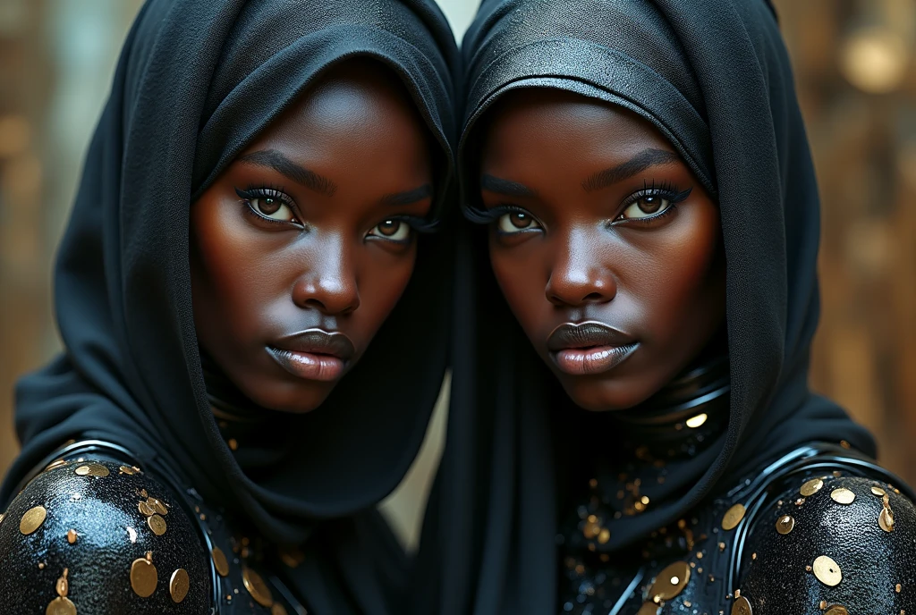 black skin girls with hijab