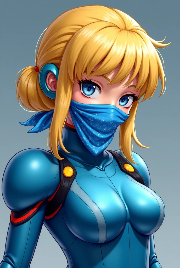 realistic, ((solo)) ((blue eyes, bright eyes)), 19 years old, perfect face, blushing, anime art, 1girl, jolynejojo, digital art, masterpiece, green and blue hair, braided_low ponytail, yellow lipstick 1girl, solo, jolynejojo, green eyes, lips, plug gag mouth, looking at viewer, halterneck, simple background, full body, short hair, massive breasts, high heels, satin blouse, pencil skirt