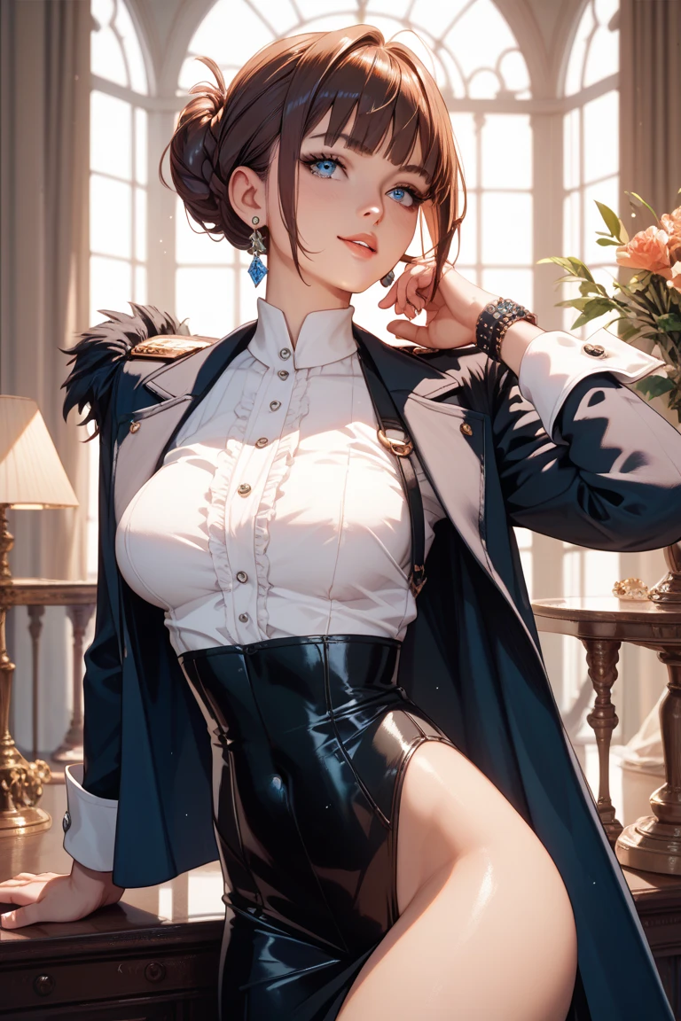 (Super highest quality work by the creator god: 1.4), (absolute resolution: 1.4), (highest masterpiece by the curatorial god: 1.4), Surrealistic work, (complicated, meticulous and detailed realistic materials, textures and light sources: 1.3), (Perfect Anatomy: 1.2),
BREAK
((perfect pixels, 8K wallpaper)), 1 girl, single, solo, reincarnation of the goddess of beauty Aphrodite, unparalleled beauty, slender waist, toned oblique muscles, outstanding looks, The highest ranking family in the class system, bonnet (clothing), scarf, ultra-luxury woolen long-sleeved bodice and skirt dress, overskirt, apron, long-sleeved bodice,
From above, a sleeveless jacket-like jacket, black high-quality leather loafers, frills, lace, ribbons,
BREAK
(Dotted sunlight: 1.2), Particle-like fantastic light source, blurred background, (Depth of field: 1.5), Head tilted, from behind , looking at the viewer, looking back, flexible body, looking up from above, (depth of field: 1.4), looking at the viewer, (cute smile),
BREAK
((Gorgeous and overwhelmingly powerful world heritage site: 1.3)), (Movie scene: 1.3), ultra-dense skin texture (,, thighs spread to the left and right: 1.2, absolute area: 1.3),
BREAK
, Super detailed skin, (Best lighting by a famous artist: 1.2), 8K, (Acting instruction on attractive poses by a famous master: 1.4), Cute illustrations.