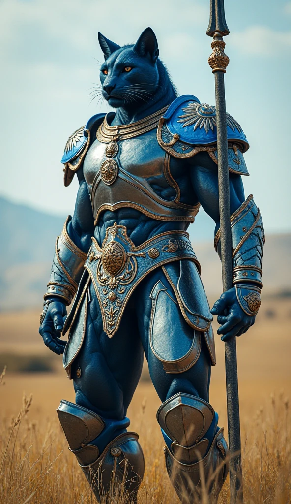 Generate me an image of a Mayan warrior that is a formal and well-aesthetic image, that has a shield, You just generate the Mayan warrior in full body and with a phosphorescent blue and white outfit, dorado, Don't put muscle on it, have a good dress, that he is all dressed, that has a png background, I just want the full body image with png background, and that your shield looks complete that the shield is facing forward. that the Mayan represents the Yucatecan or Mayan culture, that the shield is seen completely from the front, that it is a worthy image to represent an internet company, that it is a cool image but at the same time formal