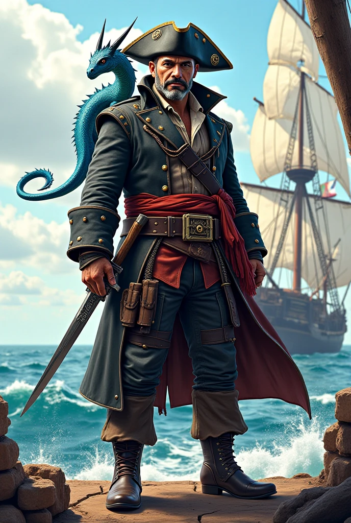A pirate captain a merman subordinate