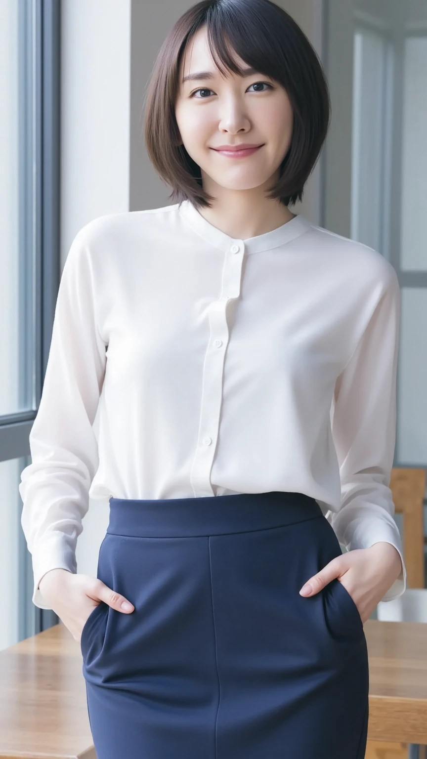 Highly detailed CG Unity 8K wallpaper, highest quality, super detailed, masterpiece, realistic, photo realistic, Highly detailed cute girl、Detailed panties patterns、panties focus、Tiny panties、18 year old adult female、(((do it yourself skirt lift))), (lift it yourself),  panties , panties focus, blush, parted lips, looking at the viewer、half body shot、(crowd)、(On the streets of Tokyo)、short bob cut、Slim body C cup bust、
