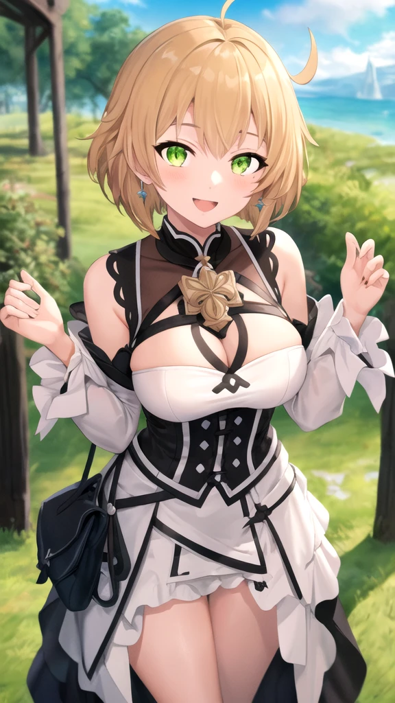 Masterpiece,Solo,1Girl,Serena,(Pokemon XY),Big Breasts,Perfect Body,Sexy Body Hot,Best Quality,High Resolution,Photograph 16K,Ultra Detailed,Beautiful,Beautiful Girl,Female Maid Prancis Theme,Female Maid Outfit Anime,Short Dress,Black And White Dress Prancis Cute Lolita,Blonde Hair,Hairband,Short Hair