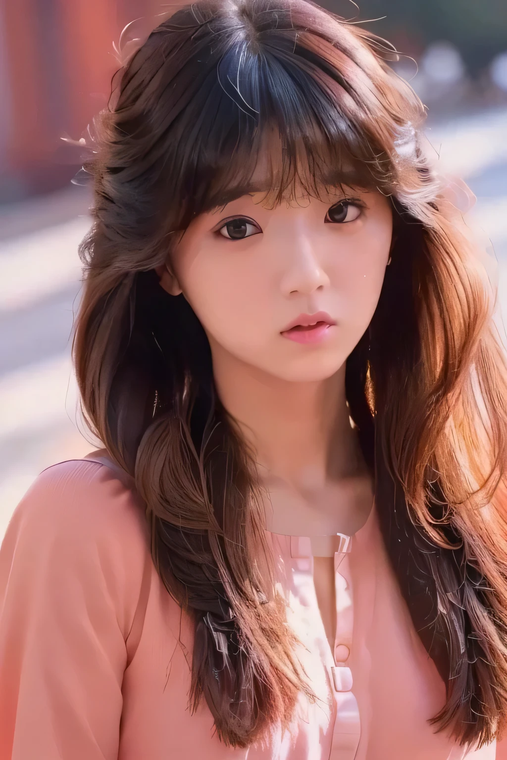 (8k、RAW photo、top quality、masterpiece、anatomically correct)、(girl、solo)、(close up face shot:1.3)、Baby Face、(straight long hair:1.3)、(shoot from above:1.3)