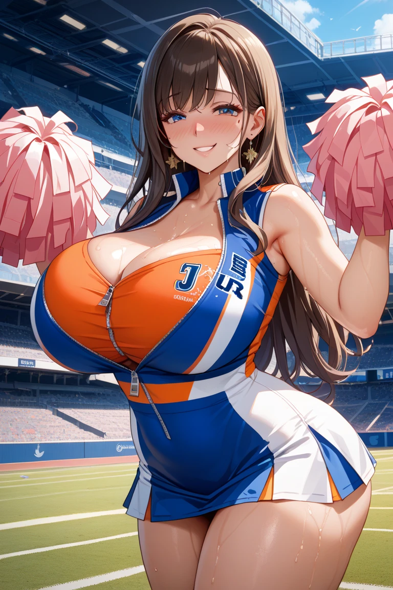 NSFW, hyper photorealistic, Cuteness Pop Style, Super lewd 2 people, Yuri, cheerleader costume, Super lewd 2 people, Huge breasts, Ahegao, , SEX, Wet , Bare , Lick the whole , super detailed