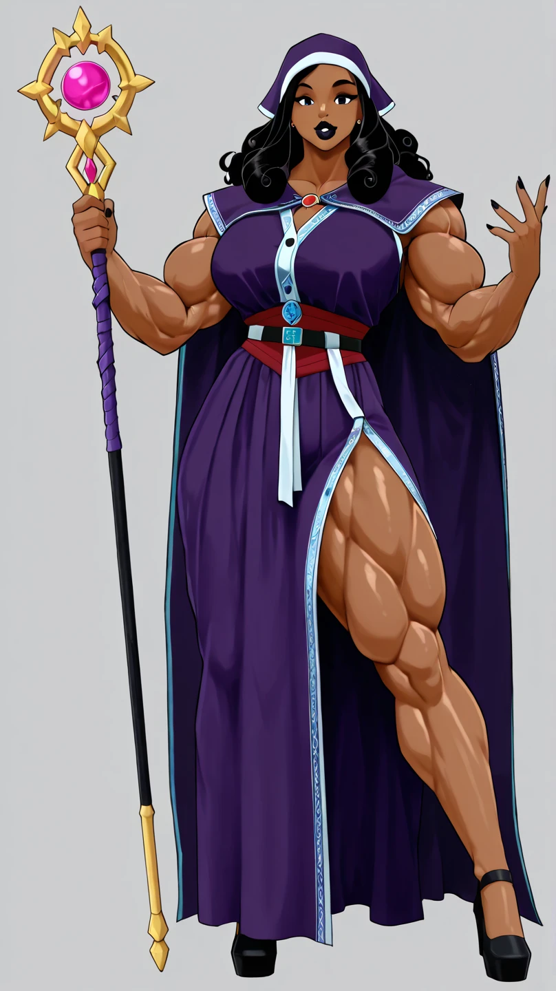 Appearance
Gender: Female
Age: Mature
Race: Drow (elf with dark skin and white hair)
Height: Full-body
Skin: Gray
Skin: Gray
Background: Plain Gray
Eyes: Purple
Attire: Bikini, revealing abdominal muscles
Accessories: Large earrings, ragged rags, chain necklace