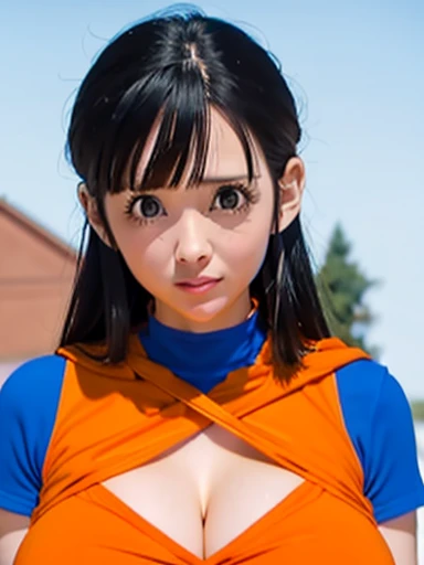 (masutepiece:1.1, Best Quality:1.1), (High resolution, 32K HDR), (hyperdetailed face:1.1), Ultra-realistic skin texture, Detailed eyes, (Super big and real :1.45, Ultra-realistic Chichicosplay_Female characters in Dragon Ball:1.7), (Open your legs in the farm's realistic abandoned barn:1.5),