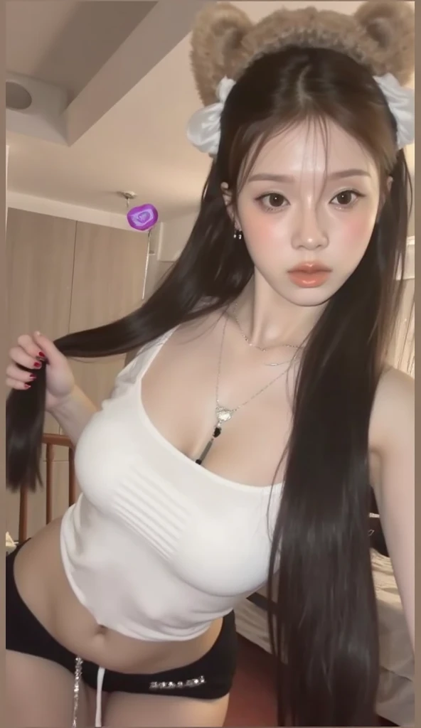 Female body, nsfw, gigantic breasts, plump, (nude, sexy), beautiful skin, ((topless, shirtless)), ((breasts out)), transparent, transparent clothes, transparent attire, (huge breasts:1.3)