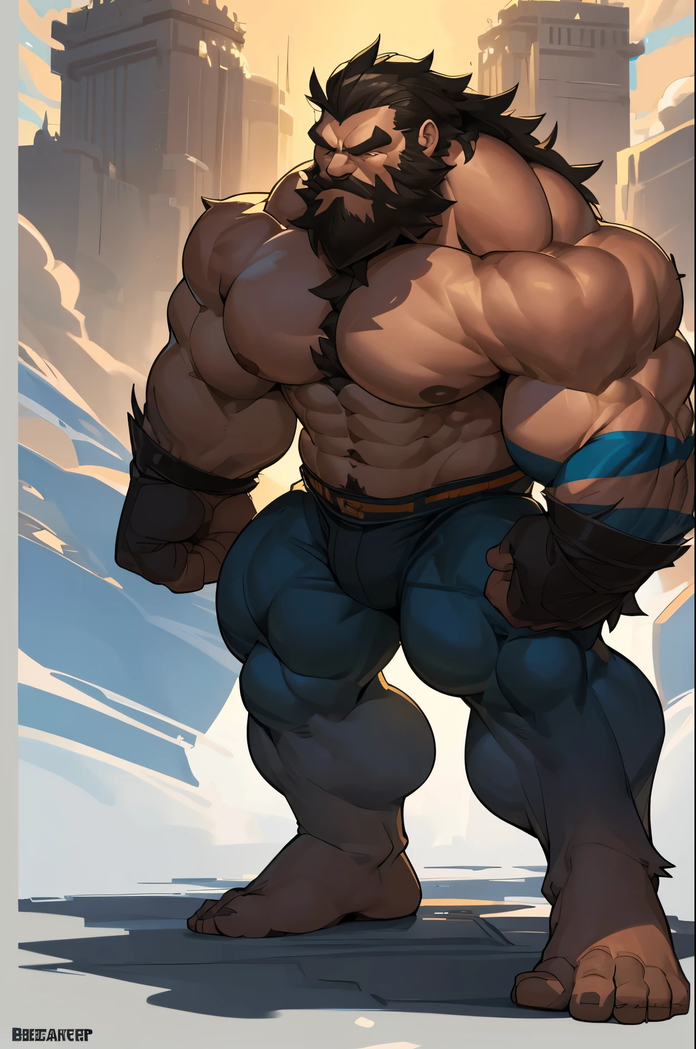 Pixar, dad, big pecs, big arms, belly, shirtless, in white boxer briefs, big legs, age 25, white hair, furry chest, bearded, horny