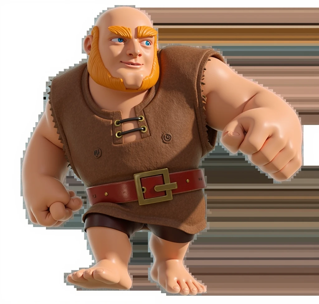 long-eared elf, very fat, male gender, immense, giant, muscular, head proportional to the body, tongue out, prominent belly, dominant, shorts, crotch bulge