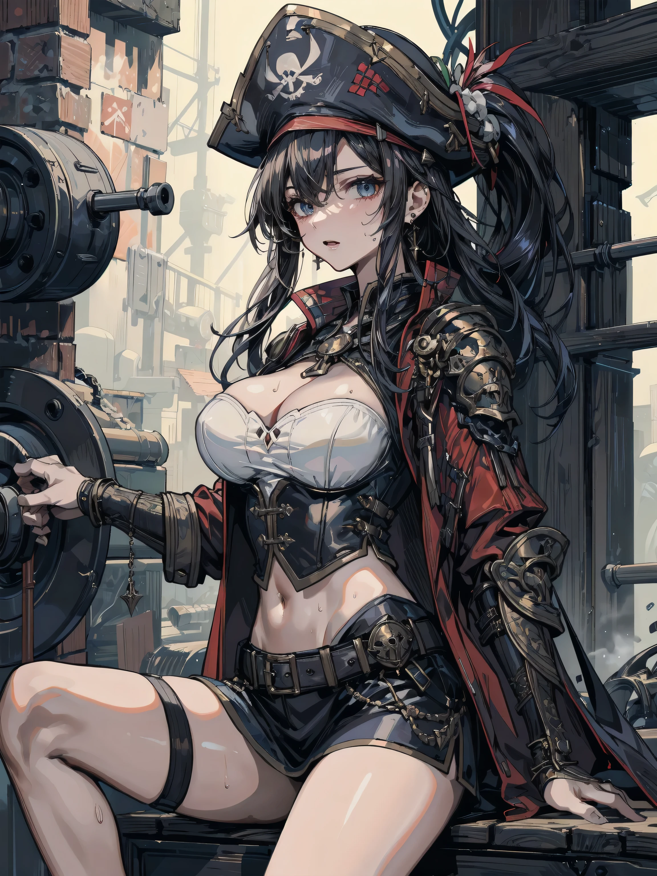 (((Ropa steampunk, Estilo steampunk, Fondo Steampunk,pie, pies, descalzo, pie perfecto, pies perfectos,Postura del pie,Postura de los pies,descalzo))),(((pezones muy marcados, pose de culo, pose de espalda, pose de culo sexy,culo grande, naughty face))),(escote grande, cameltoe marcado, marcado, gigantic sagging breast, Cameltoe marcado) (manos perfectas, dedos perfectos), (absurdo, High resolution, ultra detallado), 1 mujer madura sexy, extremadamente detallado, 8k, Detalles intrincados, (Estilo steampunk), (Steampunk victoriano), fondo de ciudad steampunk victoriana detallado, (Tema steampunk), steampunk con engranajes, steampunk, engranajes, vapor, victoriano, yunques, botones, vapor, electricidad, electric sparks epic atmosphere,