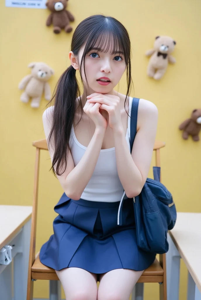 (8k, RAW Photos,highest quality, High resolution:1.1), (Ultra-realistic:1.4),(Realistic, Realistic:1.3),The Beauty of Japan、Rhythmic gymnastics club、Rhythmic Gymnastics Uniform、((Upper Body:1.3)),Maid Cafe、((Maid:1.3)),(Knitted sweater:1.3),Looking up、Shot from above、