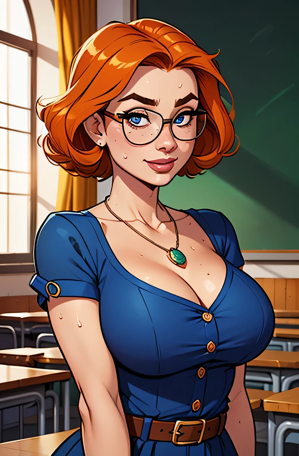 attractive welsh woman, ripped muscle, muscular body, pale skin, smile, nude, cross pendant, sixpack abs, [ultra detailed skin:1.2], ginger hair, green eyes, hair bun, 8k uhd, full body, stand, crowd, public, night, library, wet, cum on chest,