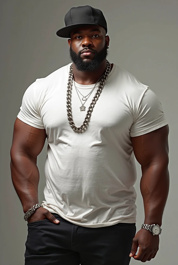 A black man with huge fat and muscle