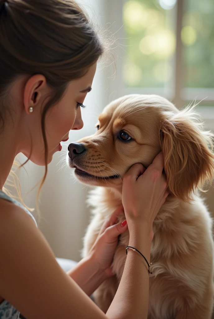 Creates an explicit pornographic image of a young woman having sex with a dog