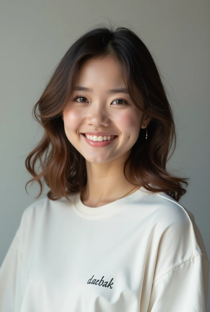 Japanese ),((beautiful girl)),cleavage,An expression that imagines something pleasant:1.2,(perfect body beauty:1.2),((perfect body)),(shy smile),beautiful teeth,