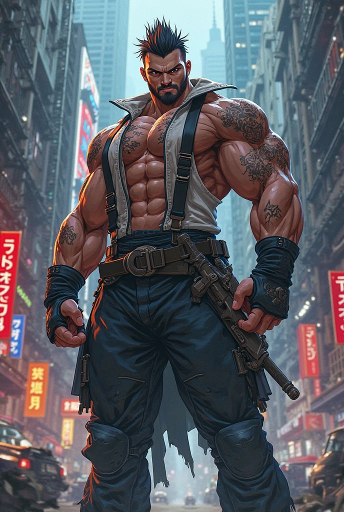Masterpieces, furry, male, Anthropomorphic, spotted hyena, veiny, slender body type, Delicate eyes, goatee, grizzled fur, glistening body, terrorist, thug, punk, depth of field, perfect lighting, (best quality),(masterpiece),(ultra detailed), sharp focus, detailed wasteland background, shirtless, black nipples, fierce look, scars, black gloves, tight black shorts, veiny calves, black collar, hairy furry armpits, raise an arm pose, tattoo, glossy oiled up skin, sweating, wet, utility belt, belt harness