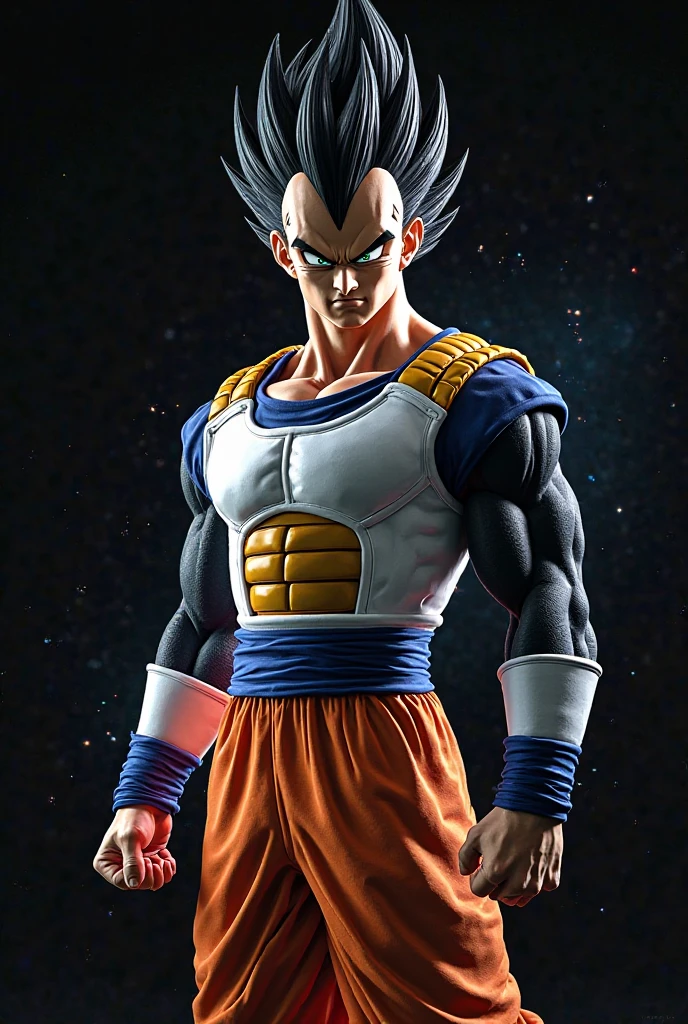 Vegeta , 3d blender rendered, octane, dark background, highly detailed, muscular body, niji style, anime, 64k Upscaled Image --auto --s2