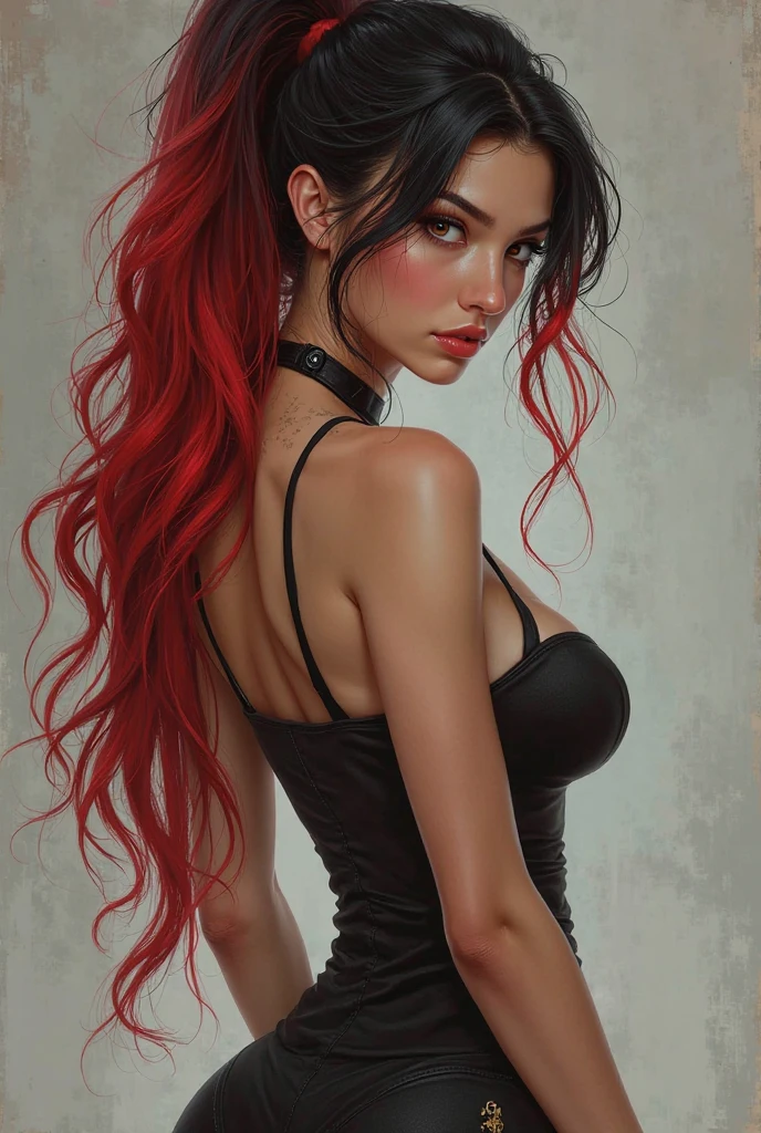 a sexy girl in an office, plaid miniskirt, bra, very long red hair with braids, looking at us smiling, black plain background{{{masterpiece}}, {{on all fours}}, {{{from above }}}, looking up, ass, back, slim waist, 1 boy, veiny penis, nsfw, 1 girl, solo focus, straight, [face only], {irrumatio}, {deepthroat}, {oral}, half closed {{sweat}},, {cum in mouth}, emotional impact, (best quality, 4k, 8k, high resolution, masterpiece: 1.2), ultra detailed, (realistic, photorealistic, photorealistic : 1.37), intricate details, vivid colors, sharp focus, professional, Dave McKean artwork, surrealism oil touch, oil painting style, portrait, woman, beautiful detailed eyes, beautiful detailed lips, dreamlike atmosphere, shadow play, soft lighting, playful pose, dark tones, ethereal background, fantasy elements, texture, layers composition.
