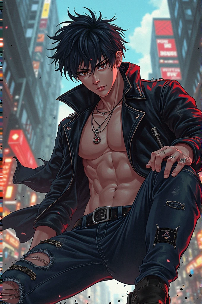 realistic art - character - KANG JIN HYUK from the manhwa Solo Leveling