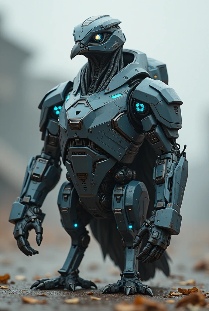 sci-fi, designed by James Paick, digital art, robotic Raven, it is dressed in cybernetics, its cybernetics is inspired by the 90's anime, in focus, Fantasy, dramatic lighting, anime style, high quality photography, 3 point lighting, flash with softbox, 4k, Canon EOS R3, hdr, smooth, sharp focus, high resolution, award winning photo, 80mm, f2.8, bokeh