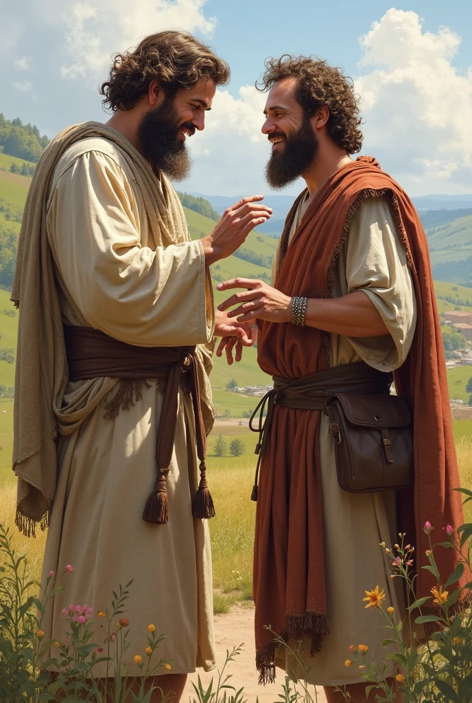 Jesus and the monk laughing together