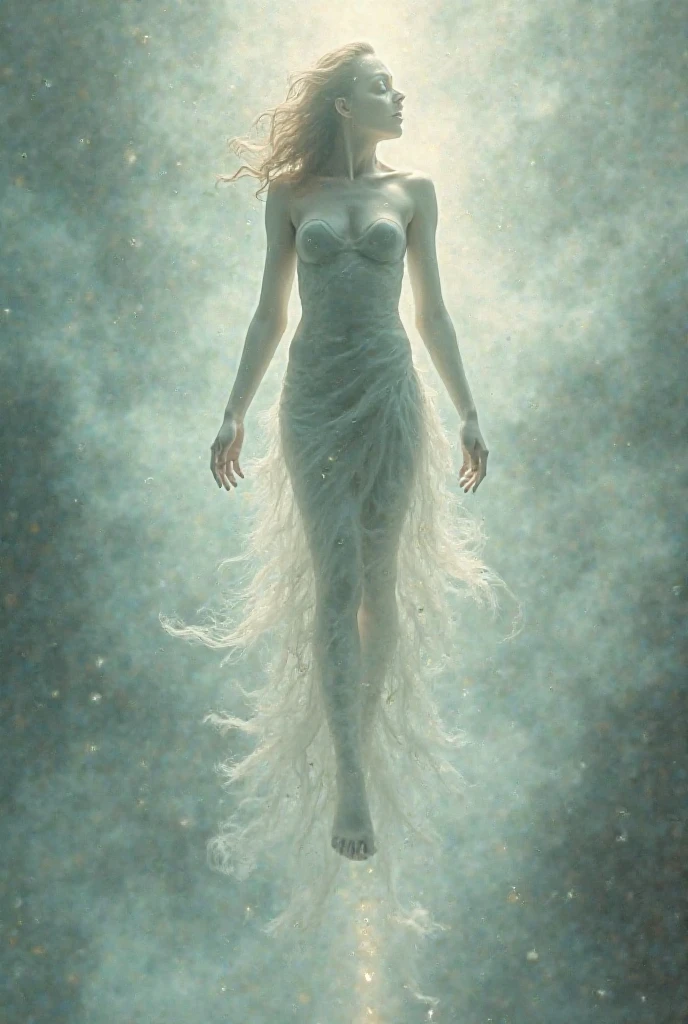 A beautiful 20-year-old Kate Mara, ethereal, ghostly, dressed in sheer near-nude billowing fabrics, a haunting beauty walking just above the ground on a moonlit night, coastal scene, dramatic lighting, volumetric fog, intricate details, cinematic, highly detailed, photorealistic, 8k