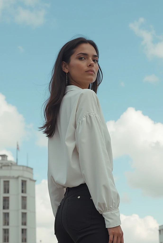 Masterpiece, Best Quality,, 1 girl, (showy),(beautiful finely detailed eyes and detailed face),cinematic lighting,bust shot,Extremely detailed CG unity 8k wallpaper,by white,Alone,SMILE,intricate skirt,((flying petal)),(flowery meadow), sky, cloudy_sky, building, officerlight, officer, evening, (Dark theme:1.3), light, Fancy,