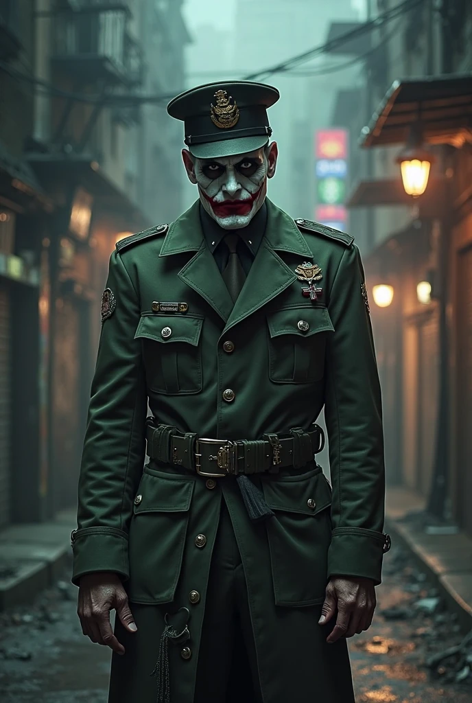 Joker from Heat ledger but a big boss style soldier version with a beret and a patch