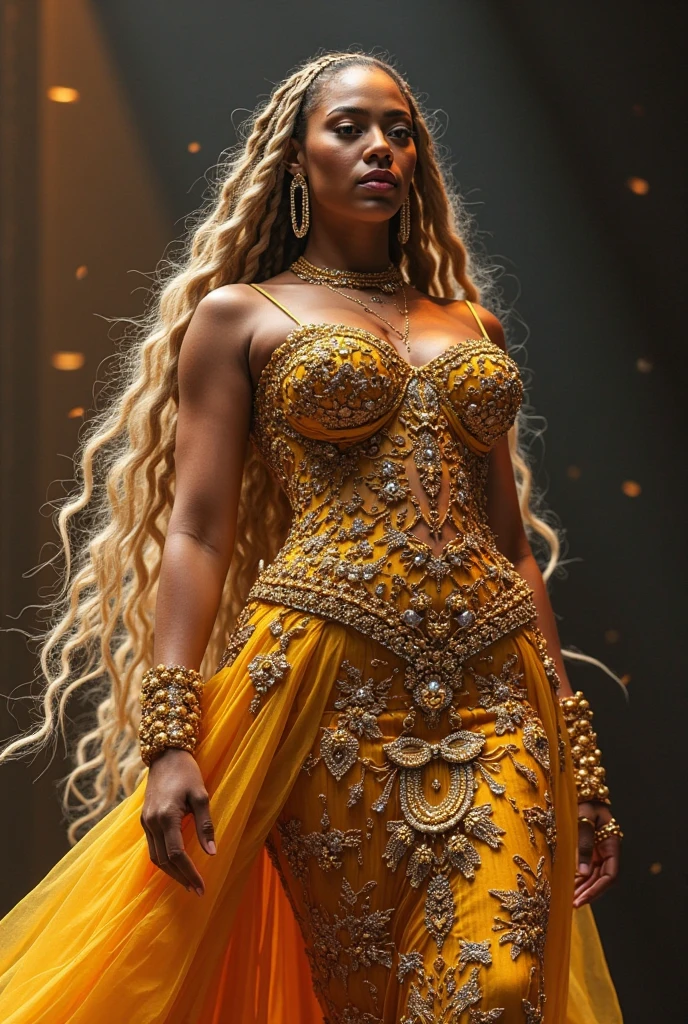 Photo of beyoncé, with details, , with details, accessories, inspired gala dresses, 1830s era. extravagance, FULL BODY texture 4K, high quality, gorgeous hairstyle, 8k image, high image quality,