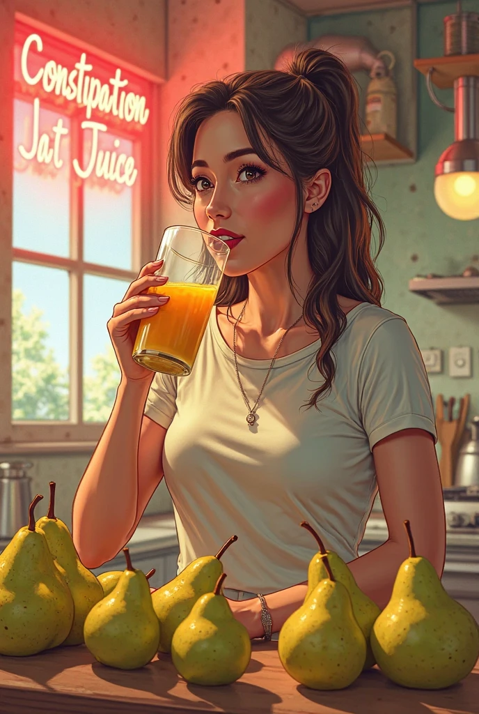 1 girl, cute outfit, plunging neckline, breasts over exposed, puckering mouth, holding lemon slice, comical, full body, detailed realistic portrait, high quality, 8k, photorealistic, studio lighting, masterpiece, beautiful detailed eyes, beautiful detailed lips, extremely detailed face, long eyelashes, elegant, glamorous, intriguing, dynamic pose, natural lighting, warm color palette, cinematic composition