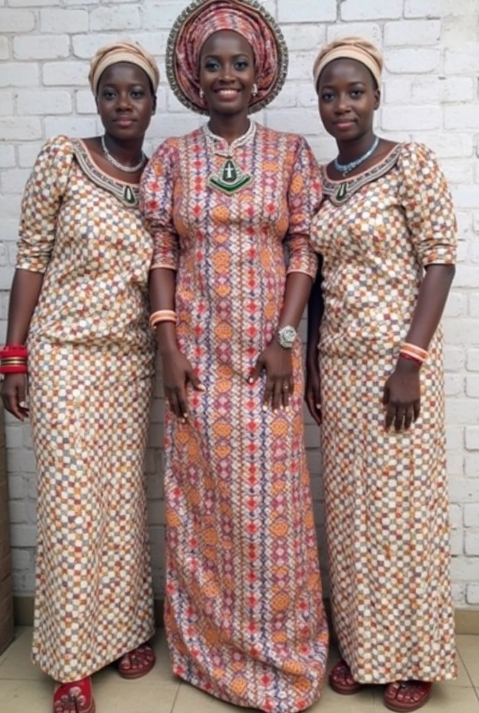 A Ethiopian woman with her two daughters in white