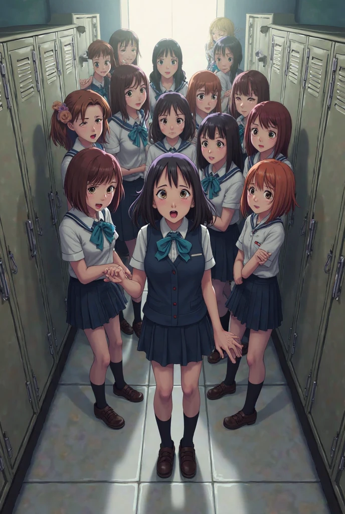((NSFW:1.3)),(Textured skin, Anatomically correct, Super Detail, high details, High quality, hight resolution, Best Quality, 1080p,4K),(One-person viewpoint, looking at viewer, subjective:1.4),
(Multiple girls in school gym storeroom),(women's school gym storeroom:1.3)
((Multiple girls, 10+girl with, Group photo of the girls, Group photo of the girls:2))
(Girls of different ages:1.5),(busts of all sizes:1.5),(women with various sporty hairstyles:1.5),
(inviting you to have sex),
((line up all fours:2)),
(from directly below, from below:1.5),(looking down:1.5)
(summer school uniform:1.5),
nsfw,(enraptured face:1.4),(naughty expression:1.2),(orgasm smile:1.5),seductive smile, excited smile,
(blush, face blush, blushing:1.3),(heavy breathing, steam:1.3)
(Large quantities of sperm:1.5),((facial:1.5)), (sperm covered face:1.8),(cum on breast:1.3),(cum on hair:1.3),