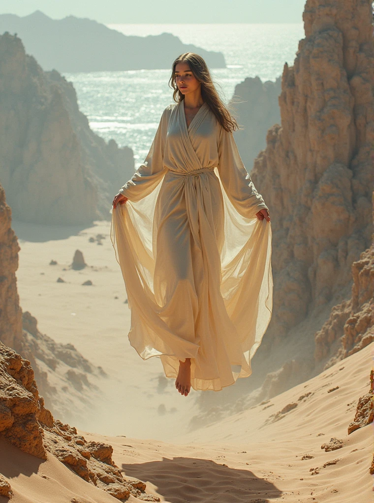 Envelop yourself in flowing fabrics that billow gently in the desert breeze, mirroring the fluidity of the Lovely fragrance. With the perfume bottle cradled in your hands, capture the essence of tranquility amidst the vast expanse of sand dunes.