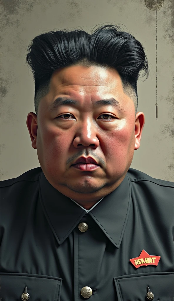 (jimkong) <lyco:KimJongUnDogu:0.69> squatting on the ground, (wearing adidas trackpants:1.25) , solo, portrait shot, 8k uhd, dslr, high quality, film grain, Fujifilm XT3