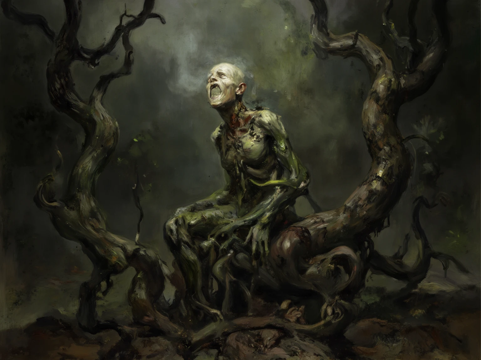 ((best quality)), ((masterpiece)), (high detailed), disgusting body horror person, full body, nuclear explosion in head, grey brain spread, eyes glow, guts on the ground, blood is everywhere, (in the woods:0.9), beautiful intricately detailed, dof, realistic light, realistic shadow, <lora:bodhor:1> <lora:bubble:0.65>