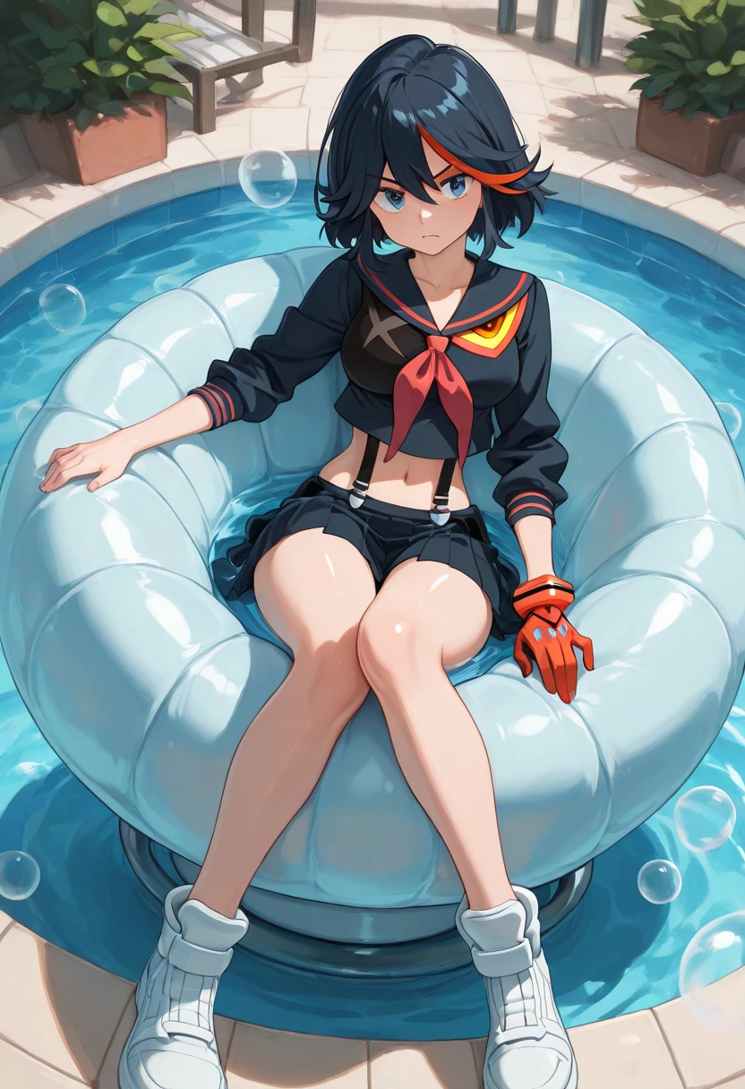 Colossal tits、School swim wear、chest protruding、Water luster、AHE Face、shame
