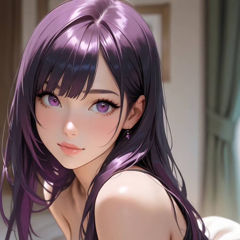 Hatsune Miku,The bikini area is small,sexly,Bikini white,The body is thin,Small breasts,14 years old,Beautiful whole body style,(masterpiece, Highest quality, Beautiful quality),(Hair color is light purple:2.0),Sexy body,Beautiful eyes drawn in detail