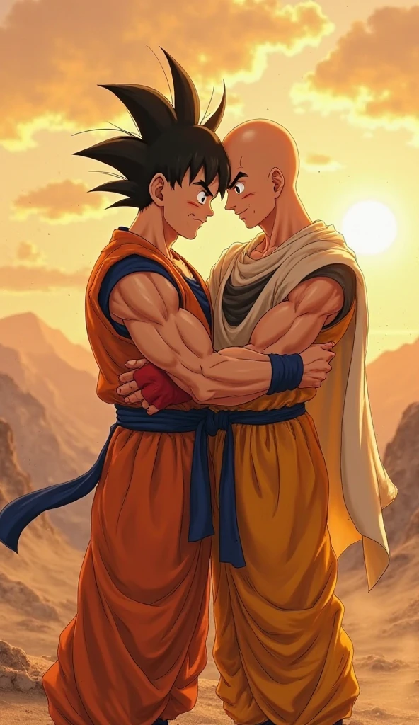 Goku kissing Saitama
