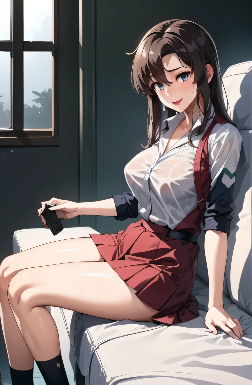 Highest quality、masterpiece、High resolution、teacher、Cute Smile:1.5、Large Breasts