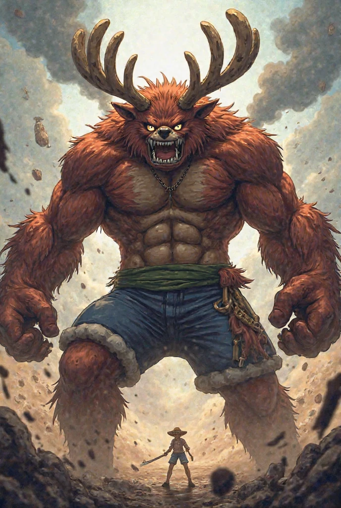 Demon, hairy chest, bearded, Big , muscular, Big thighs, handsome, Red hair, light brown skin, erected, Heroic pose, muscular arms, Big muscular chest, detailed light blue eyes