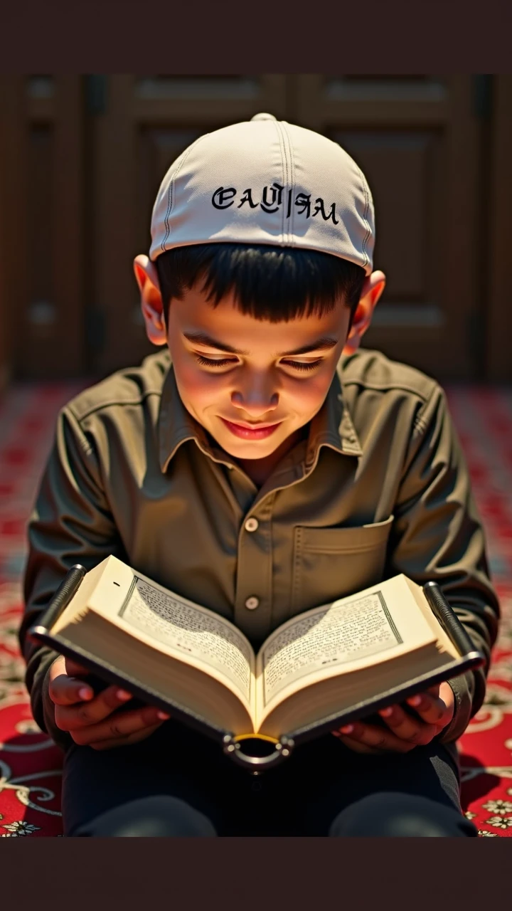 3 pattern in first pattern kids reading holy quran in second woman reading holy quran and men reading Quran