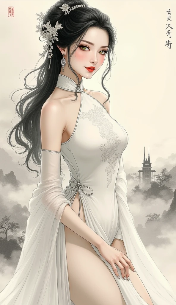 ((最大16K解像度のmasterpiece:1.6)), beautiful, Highest quality, Absolutely wonderful, high detail, Ultra-high resolution, masterpiece, Real, Realistic, The depth of the written world, 
One elegant mature woman, Long black hair, beautiful顔, Highly detailed facial expressions, Gentle expression, Transparent white skin, Very delicate skin texture, Superb proportions, Anatomically correct body,
Elegant high leg swimsuit, snow-white color, Fine fabric texture、
Dark Gray Background,
Focus on the upper body,Close-up of face,
