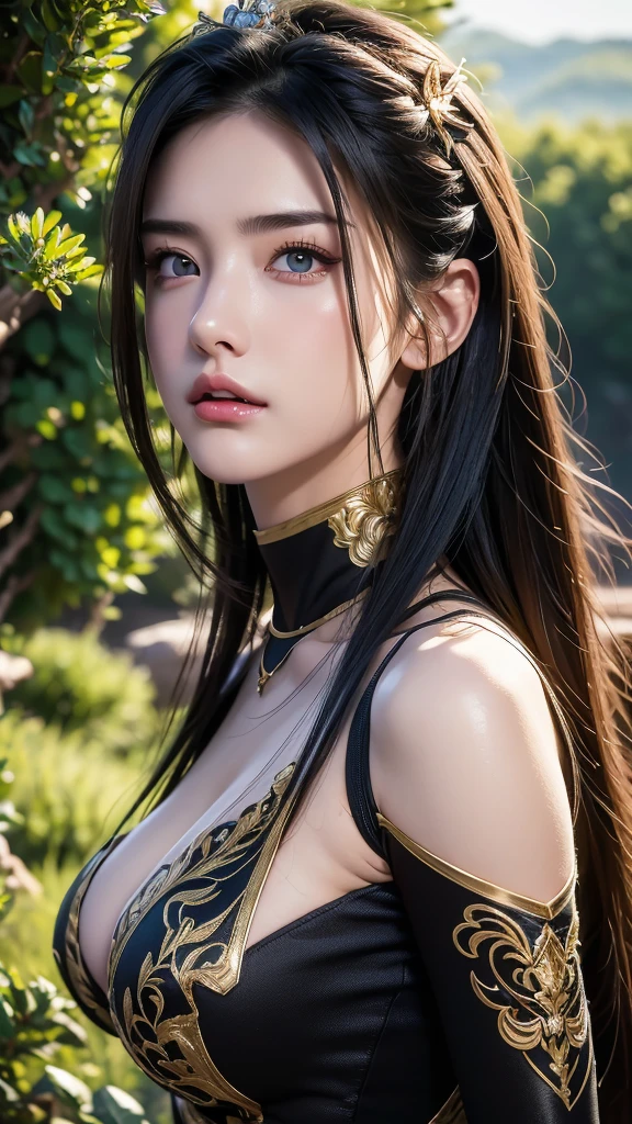(nsfw:1.1), (masterpiece, best quality, extremely detailed 8k, ultra hd, ultra-detailed, highly detailed, highly realistic, ultra-realistic, photo realistic), (1girl:1.5), (detailed realistic skin), (realistic big breasts), slender abs, (closed mouth:1.4)