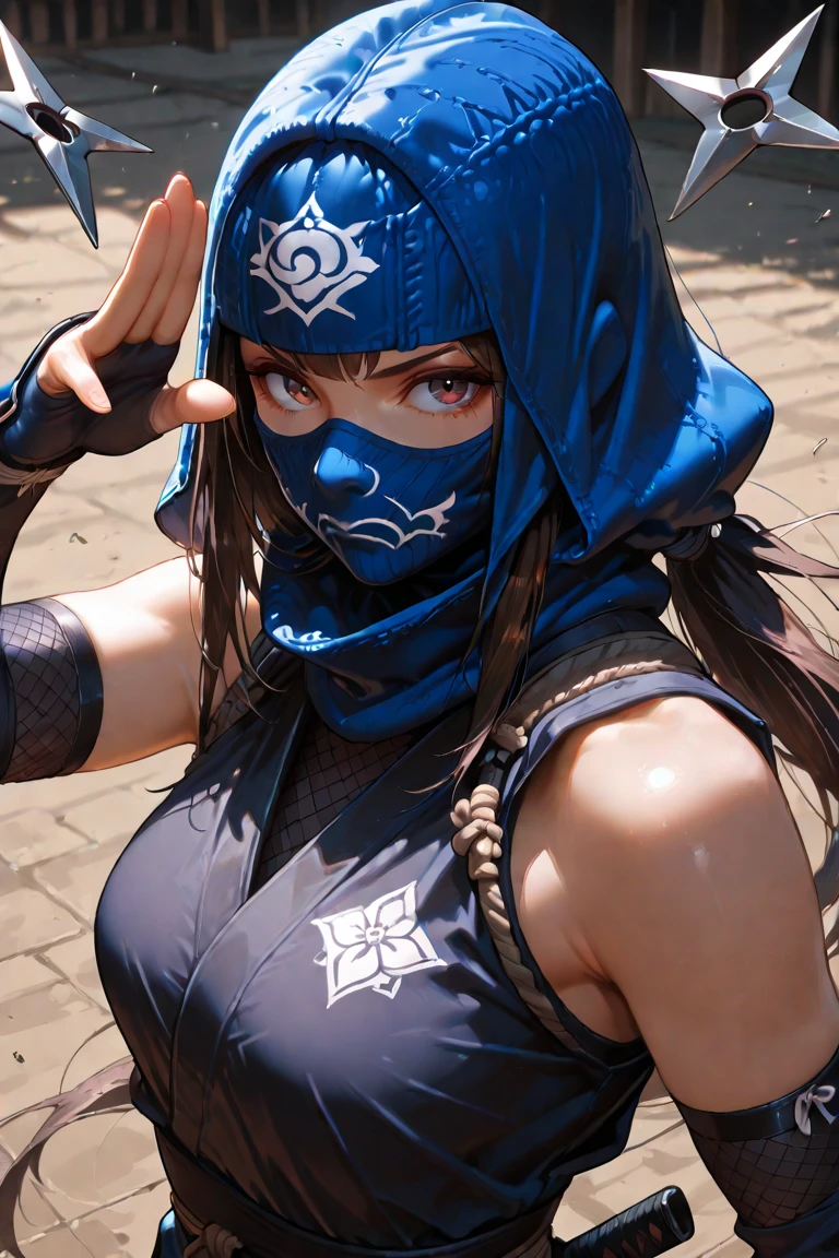A ninja's masterpiece, por Aase Berg, high contrast color details, black andwhite, anime styling, Japanese theme, hyperdetailed, ultra quality, 4K, complex lighting, Bright dark, white background with one color paint stains, drawing line made with 0.Caneta Rottring 5mm