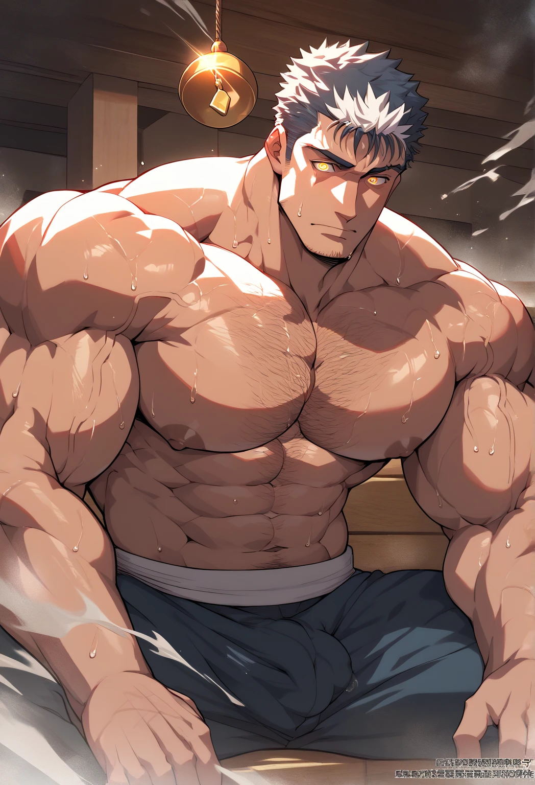Danny Fenton from Danny Phantom animated series as a big dumb teenage muscular bodybuilder jock in a locker room flexing and staring blankly with mouth gaping open as his eyes glow under hypnosis as he repeats, "Bigger... Dumber.... Must obey.... More like a jock bro every day.... Yes, Coach. I obey. Huhuhuhuh.... Sweaty brutes must obey.... Sweaty brutes do what you say.... Big ... sweaty ... musky jock bro.... Can't think.... Head ... foggy.... Huhuhuhuh...." in deep mindless emotionless voice with fellow hypnotized jocks to forget about catching ghosts and focus instead on training his body and obeying his coach. Mouth dropped open. Hyper swollen bulging crotch. Hyper muscles. Toned muscles. 5% body fat. Steam rising from armpits and shoulders. Big biceps. Big triceps. Broad shoulders. Big traps. Big lats. Big meaty pecs. Massive deltoids. Six-pack abs. Spherical glutes. Brainwashing. Hypnosis. Hypnotized. Bro. IQ drain. Dumber and dumber. Meathead. Musclehead. Mindless. Hypno. Mind control. Brain drain. Entranced. Brute. Brutification. Brain drain. brainwashed. brainwash. Meathead jock bro assimilation. Mindless. Brainless. Empty stare. Hairy pecs. Hairy armpits. Treasure trail.