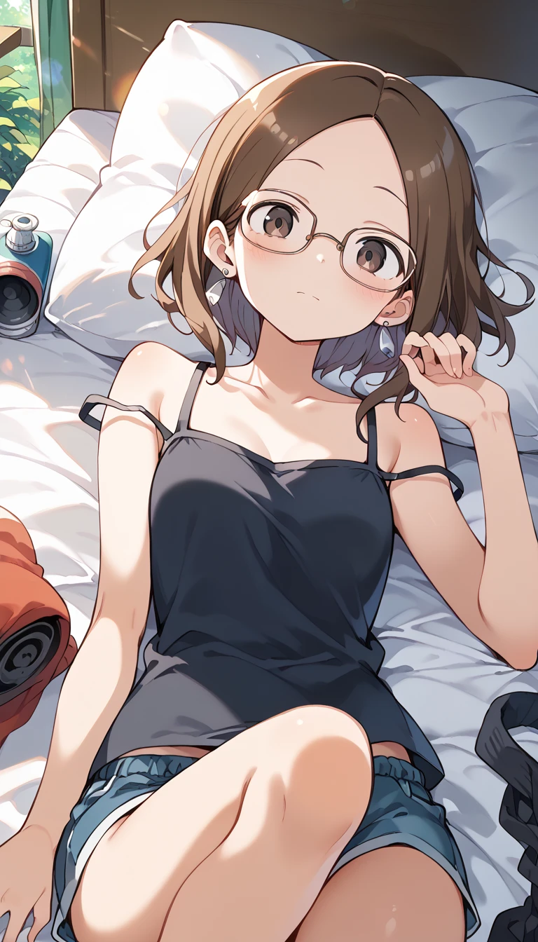 a sun ayuuki, a sun a yuuki, Long Hair, Brown Hair, (Brown eyes:1.8),Sleeveless dress, skinny pants,Stiletto heels,Black-rimmed glasses,happy smile, smile, Open your mouth,whole bodyがイラストに入るように,Daytime,sunny,Walking,
break indoors, office,
break looking at viewer, whole body,
break (masterpiece:1.2), highest quality, High resolution, unity 8k wallpaper, (shape:0.8), (Beautiful details:1.6), Highly detailed face, Perfect lighting, Highly detailed CG, (Perfect hands, Perfect Anatomy),