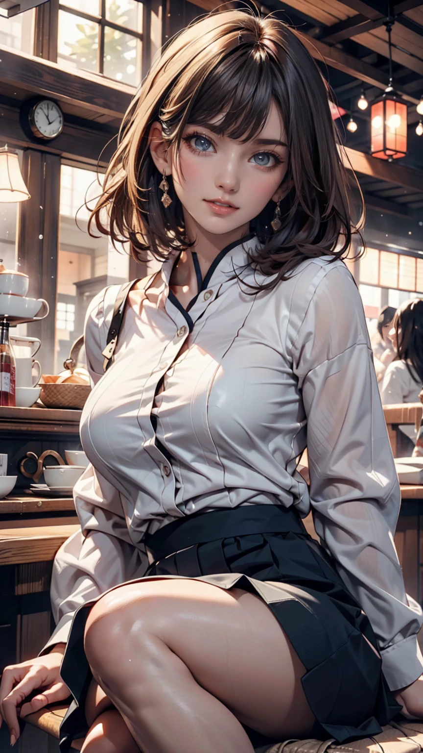 ((8k:1.27)、best quality、masterpiece、ultra high resolution:1.2)Photos of beautiful Japanese women(Pleasing to the eyes:1.1) (t-shirt:1.21) design:Gregg Lutkowski and Alphonse Mucha have sophisticated elegance、fantasy、detail、geometry、gradient lighting、1 girl in、delicate skin、looking at the audience、brown eyes、(Short hair with bangs:1.2)、(Breasts are big:1.0)、(middle areola:0.8)、(endless realism:1.4)、(best quality:1.0)、(ultra high resolution:1.0)、8k、original photography、(masterpiece:0.2)、(Pure love face_v1:0.5)、 轻质无袖t-shirt、、Saimai construction site、very shy、outdoor exposure、Twist your skirt yourself、Show s、Futomo、embarrassing、Show yourself s、troubled expression、